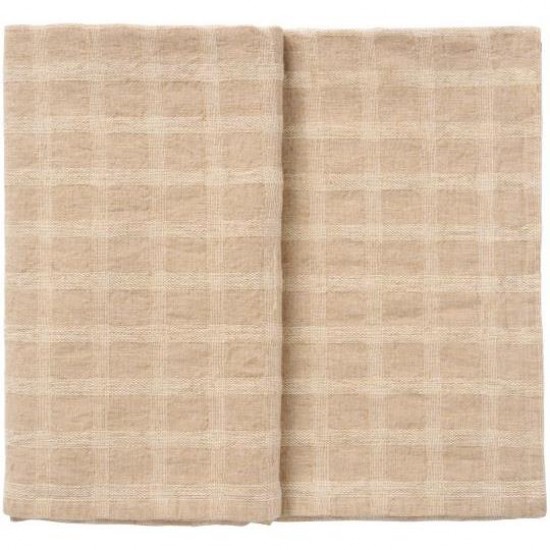 Dug kvadratisk tern tone i tone naturfarvet 150x150cm