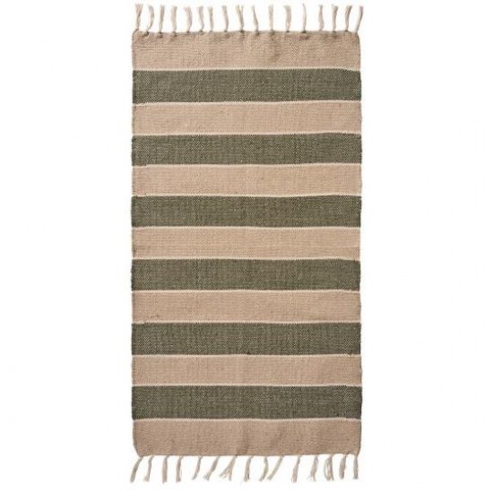 Gulvløber creme, beige og olivengrønne striber Gulvløber creme, beige og olivengrønne striber