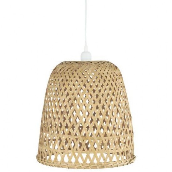 Hængelampe med bambusflet ledning L:170 cm