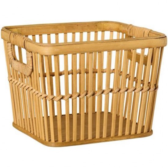 Kurv med greb åben flet bambus