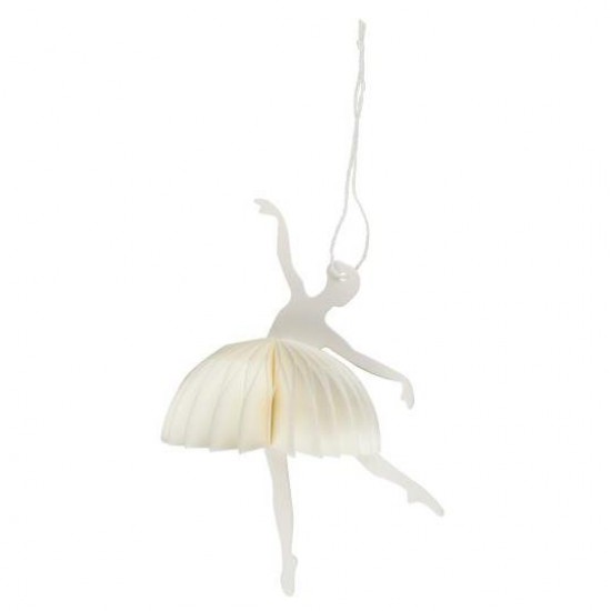 Papirklip ballerina i danseposition hvid