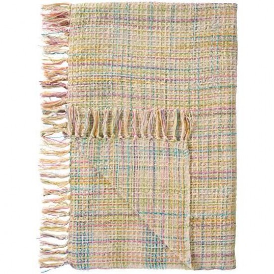 Plaid multifarvet i grøn, blå og turkis version