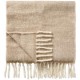Plaid sandfarvet melange med off white frynser