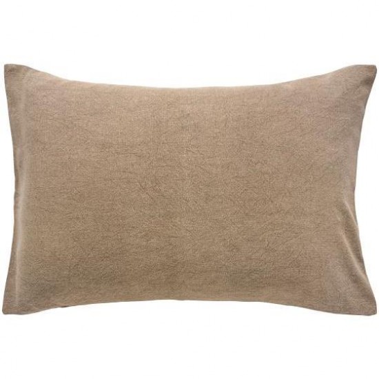 Pudebetræk til gavlpude brunt kanvas, bagside med bindebånd