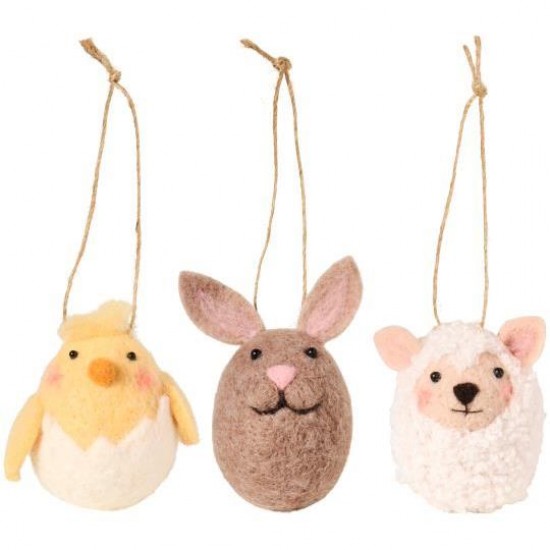 Påskepynt 1 stk ass til ophæng filt