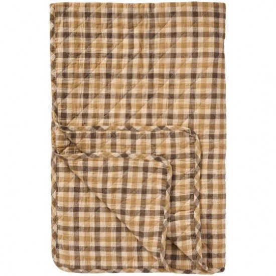 Quilt 130x180cm med brunt ternet mønster Quilt 130x180cm med brunt ternet mønster