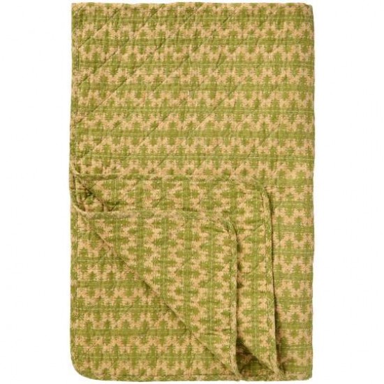 Quilt 130x180cm med grønt mønster Quilt 130x180cm med grønt mønster
