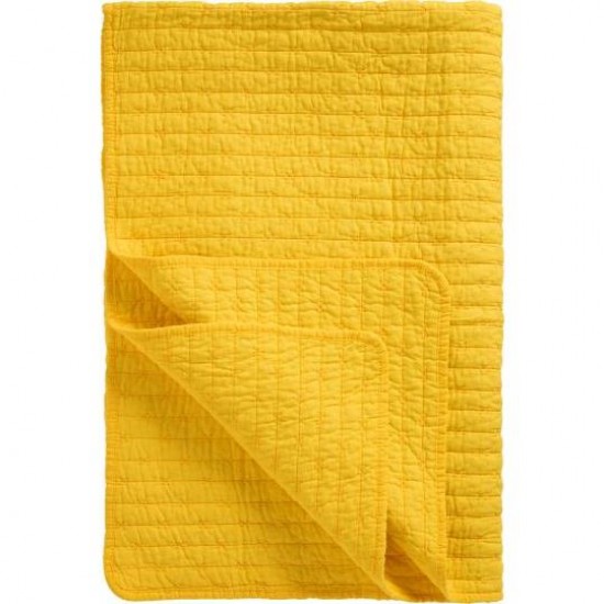 Quilt gul med korssting Quilt gul med korssting