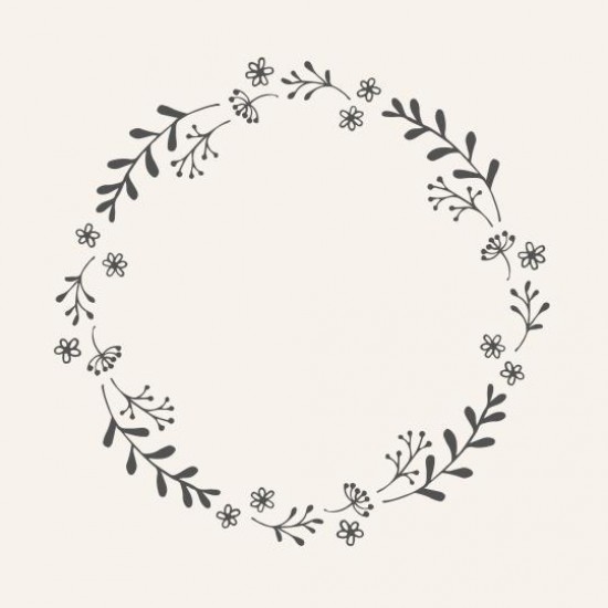Serviet med sort blomsterkrans 50 stk pr pakke Serviet med sort blomsterkrans 50 stk pr pakke