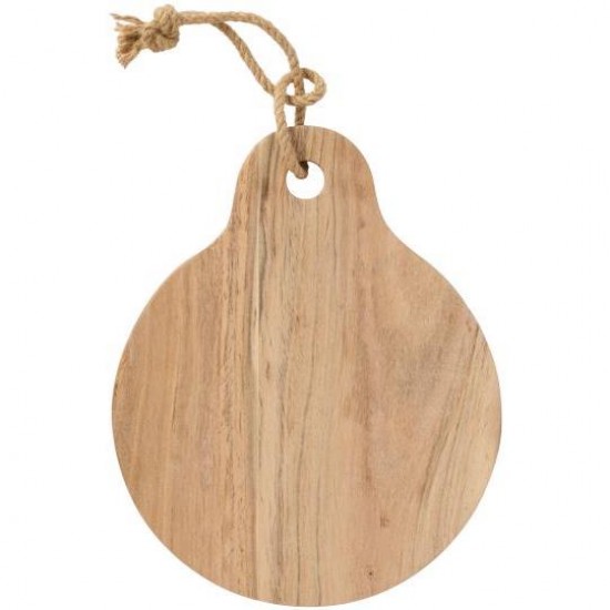 Skærebræt 20cm med jutereb rund akacietræ