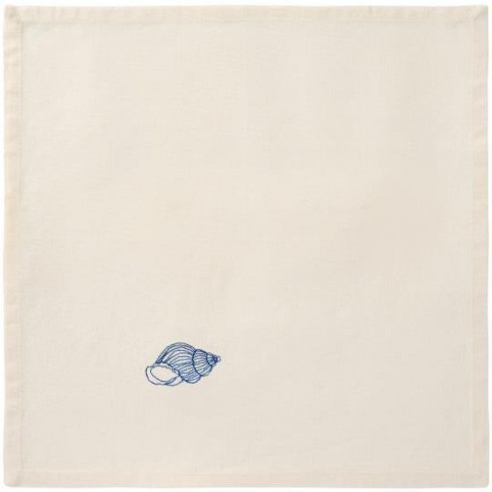 Stofserviet Atlantis med blå konkylie butter cream