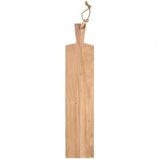 Tapasbræt med jutereb aflang med skaft akacietræ 68cm