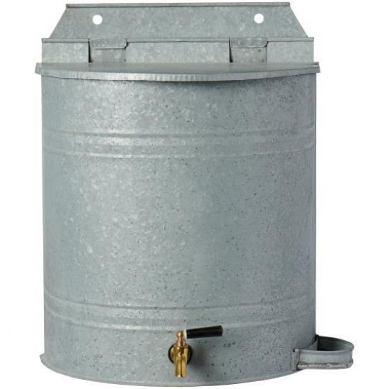 Vandbeholder til væg med hane og sæbeholder zink 10,5 ltr