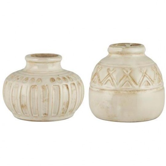 Vase lille og buttet Lea ujævn glasur creme Vase lille og buttet Lea ujævn glasur creme