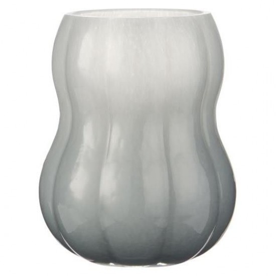 Vase med riller Veneto gennemfarvet lyseblåt glas
