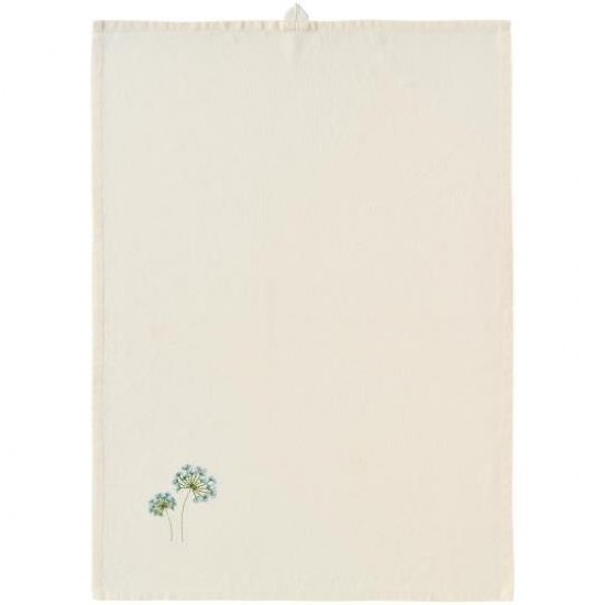 Viskestykke Flora med blå skærmblomst butter cream