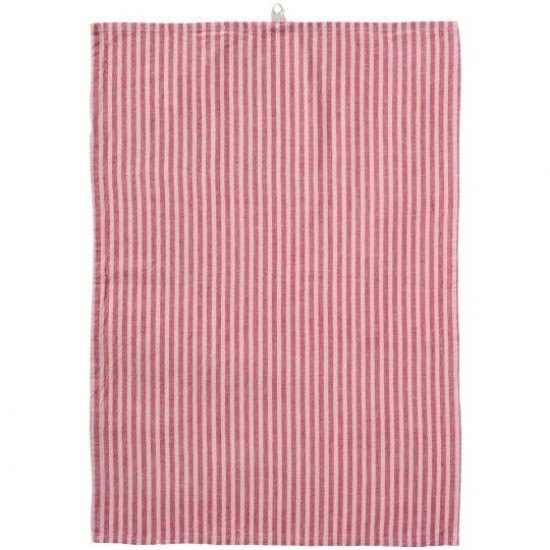 Viskestykke Linea med lyserøde og hindbærfarvede smalle striber