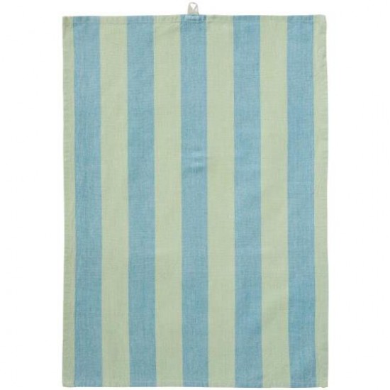 Viskestykke Linus med lysegrønne og blå brede striber