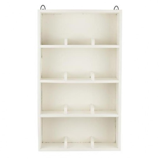 Væghylde med 4 opdelte hylder 12 rum - kop reol UNIKA