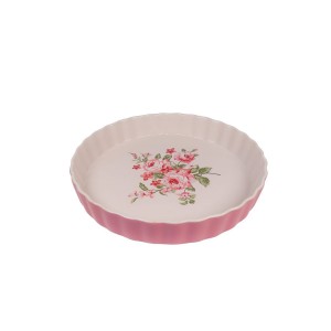 Tærtefad pale pink med roser Tærtefad pale pink med roser