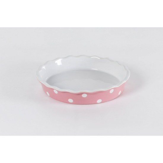 Tærtefad pale pink med Dots Tærtefad pale pink med Dots