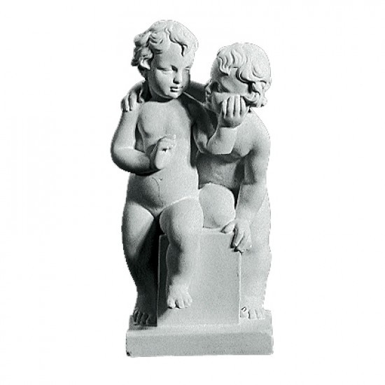 Legende Drenge Figur 48 cm - Frostsikker havefigur i marmor