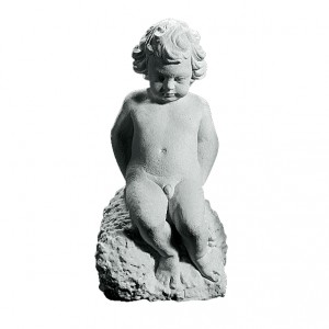 Dreng på klippe 66 cm - Frostsikker havefigur i marmor Dreng på klippe 66 cm - Frostsikker havefigur i marmor