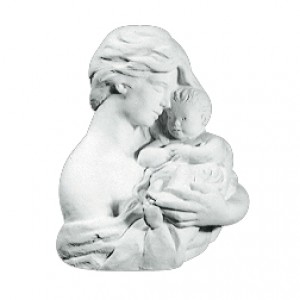 Mor & barn Figur 25 cm - Frostsikker Havefigur i marmor Mor & barn Figur 25 cm - Frostsikker Havefigur i marmor