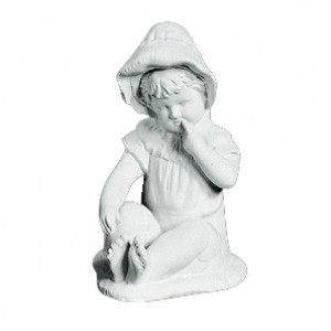 Pige med hat 31 cm - Frostsikker havefigur i marmor Pige med hat 31 cm - Frostsikker havefigur i marmor