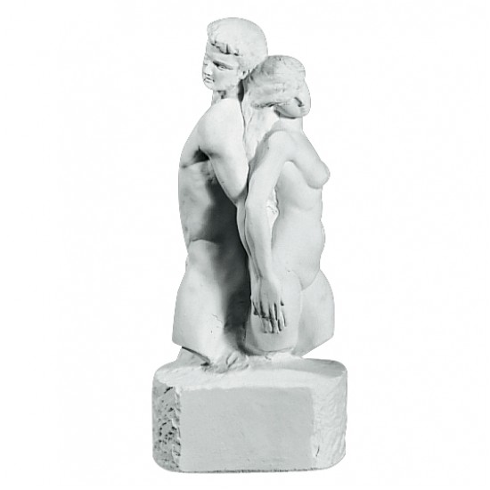 Elskende Ryg mod Ryg 61 cm - Havefigur i frostsikker marmor