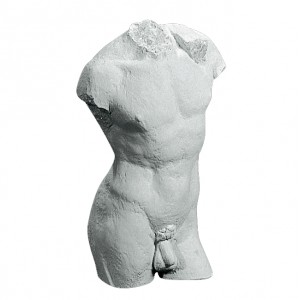 Torso mand 50 cm - figur til hus eller have i marmor