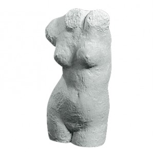 Torso kvinde 34 cm - figur til hus eller have i frostsikker marmor