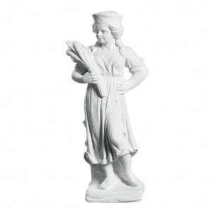 Pigen sommer i De fire årstider 78 cm - frostsikker havefigur i marmor