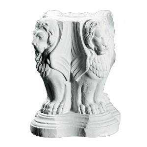 Parasolsokkel - Løve sokkel i frostsikker marmor H46cm