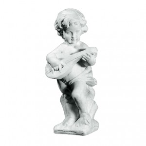 Barn spiller musik 59 cm - Frostsikker Havefigur i marmor Barn spiller musik 59 cm - Frostsikker Havefigur i marmor