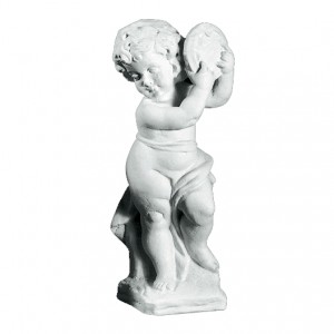 Barn spiller musik 59 cm - Frostsikker Havefigur i marmor Barn spiller musik 59 cm - Frostsikker Havefigur i marmor