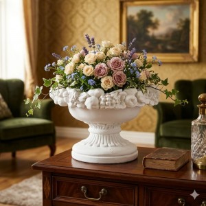 Marmor Krukke med frugter i kanten H: 20 cm