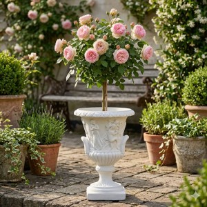 Frostsikker Havekrukke Louvre pokal i marmor H41cm Ø29cm