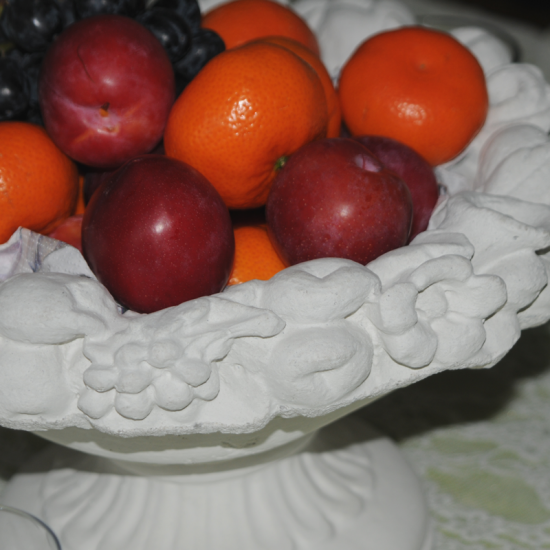 Marmor Krukke med frugter i kanten H: 20 cm