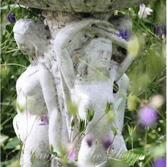 Frostsikker Marmor blomster krukke - opsats med figurer H: 87 cm