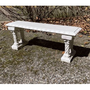 Marmor lige bænk med sokkelben Marmor lige bænk med sokkelben