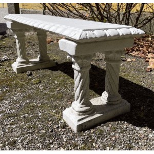 Marmor lige bænk med sokkelben Marmor lige bænk med sokkelben