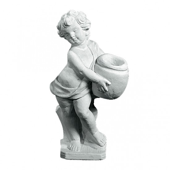 Lille pige med krukke 69 cm - Frostsikker havefigur i marmor Lille pige med krukke 69 cm - Frostsikker havefigur i marmor