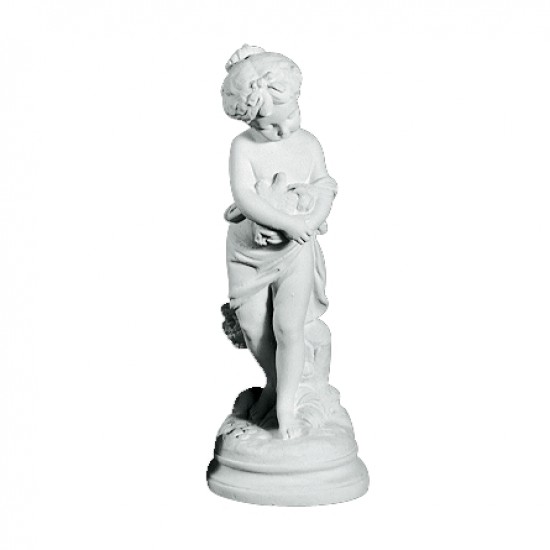 Pige 48 cm - Frostsikker havefigur i marmor