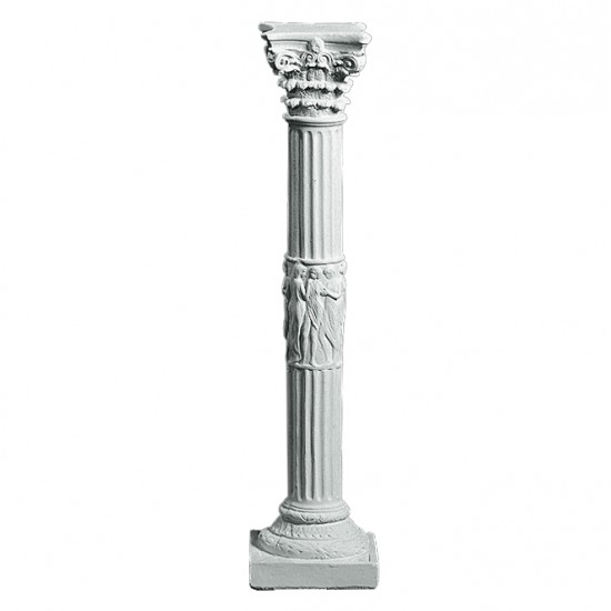 Søjle i marmor H: 100 cm - Frostsikker sokkel i marmor