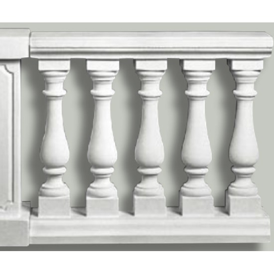 Balustrade 92 cm høj - sammenstøbt