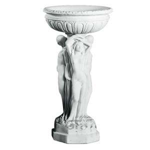 Frostsikker Marmor blomster krukke - opsats med figurer H: 87 cm Frostsikker Marmor blomster krukke - opsats med figurer H: 87 cm