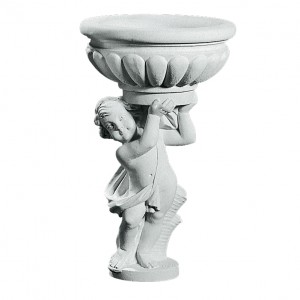 Marmor Blomster opsats med Barn H: 79 cm