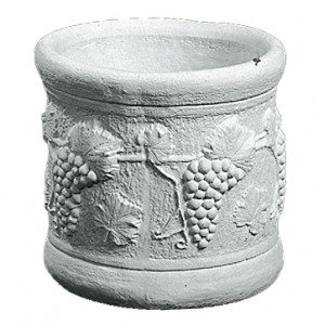 Blomsterkrukke med relief af druer 37cm - Frostsikker