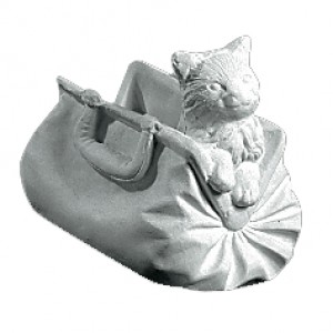 Blomsterkrukke kat i taske 28 cm - støbt i marmor Blomsterkrukke kat i taske 28 cm - støbt i marmor
